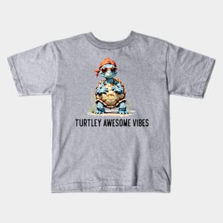 Turtley Awesome Vibes Minimal Kids T-Shirt